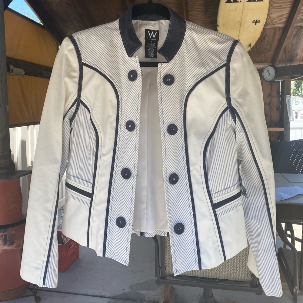 Navy and White Blazer - Size 6 (NWT)